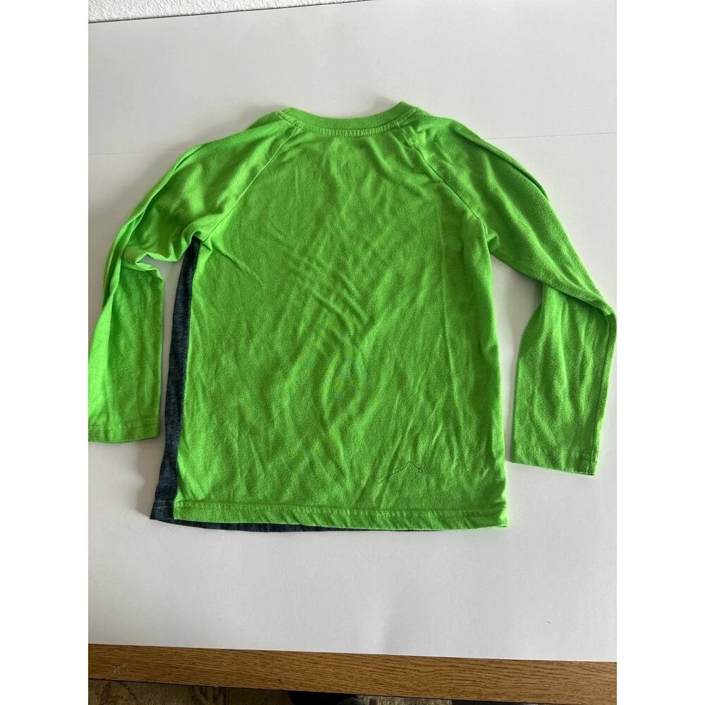 Minecraft Boys Long Sleeve Graphic Tee - Green & Grey - Size 8